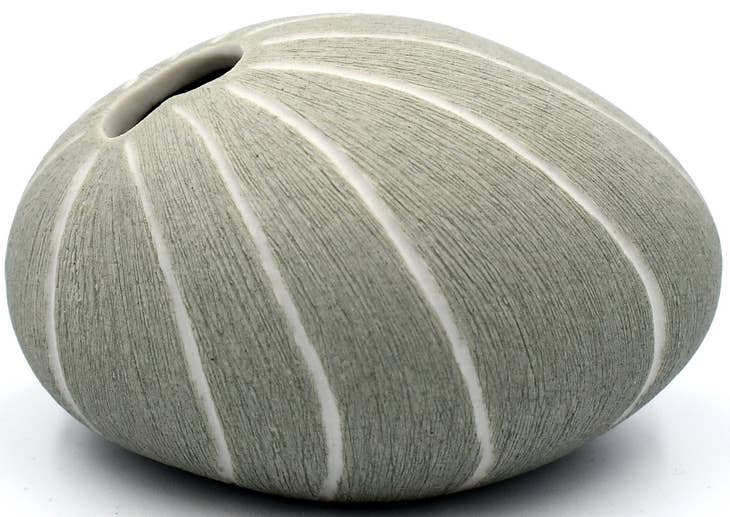 
                      
                        GIFT Mini Pebble Porcelain Bud Vase - Grey with White Lines
                      
                    