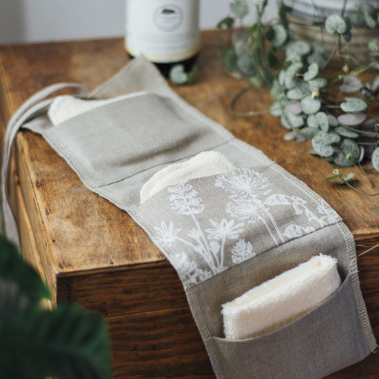 GIFT Natural Linen & Reusable Bamboo Face Care Kit