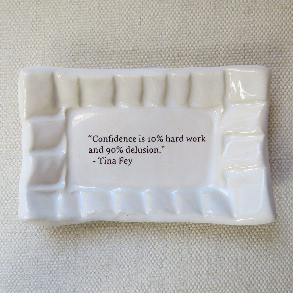 GIFT QUOTE DISH - CONFIDENCE IS 10% HARD WORK ...