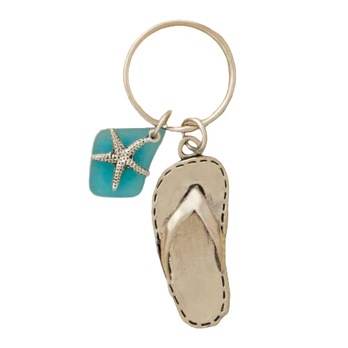 GIFT Sandall with Blue Seaglass Keychain