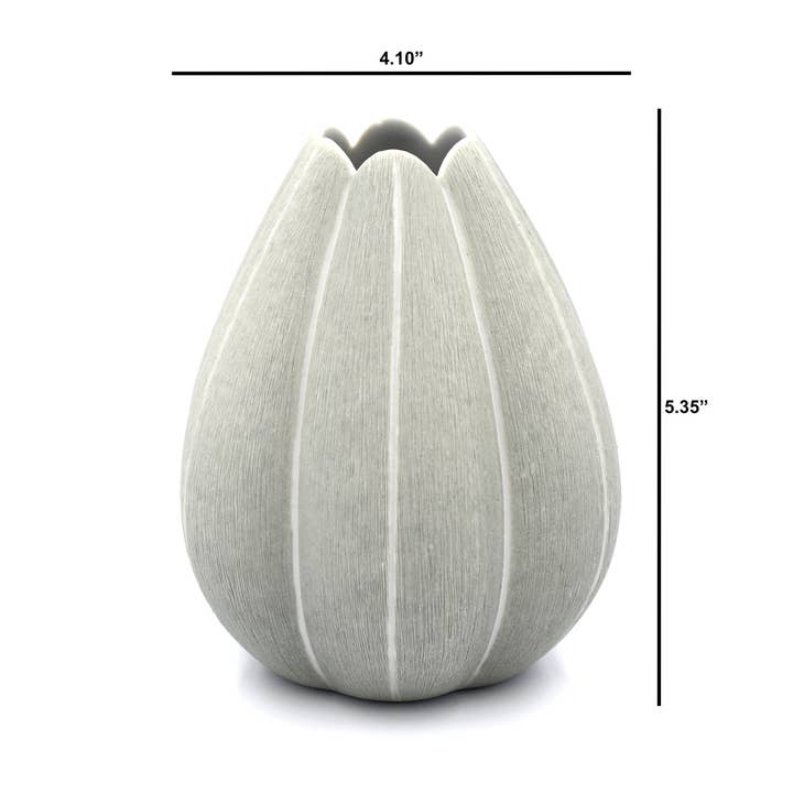 GIFT Small Champa Porclain Bud Vase - Grey