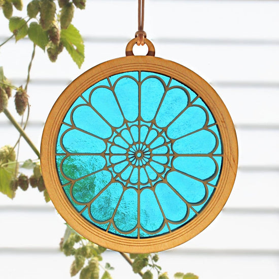 GIFT Standard 6" Suncatcher - Cathedral in Bright Blue