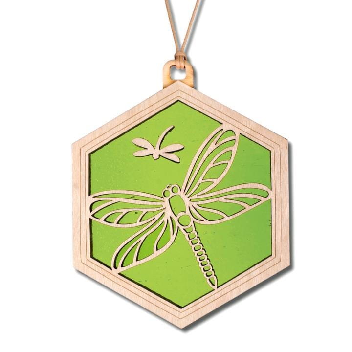 GIFT Standard 6" Suncatcher - Dragonfly in Lime Green