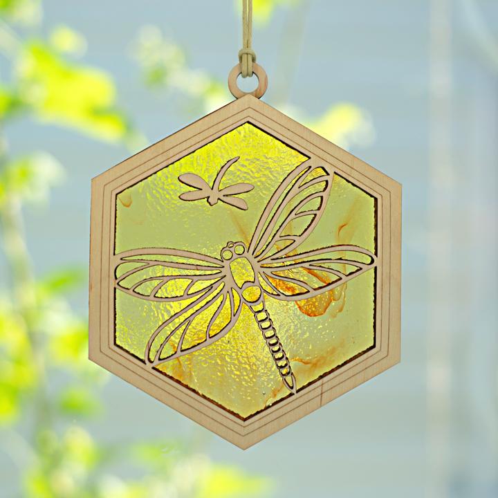 GIFT Standard 6" Suncatcher - Dragonfly in Yellow