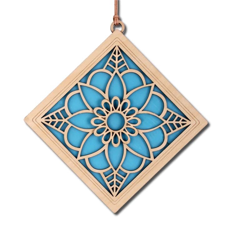 GIFT Standard 6" Suncatcher - Mandala Bloom in Turquoise