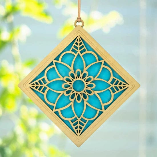 GIFT Standard 6" Suncatcher - Mandala Bloom in Turquoise