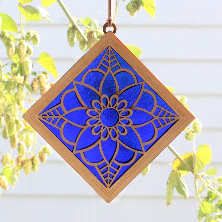 GIFT Standard Suncatcher - Mandala Bloom in Cobalt