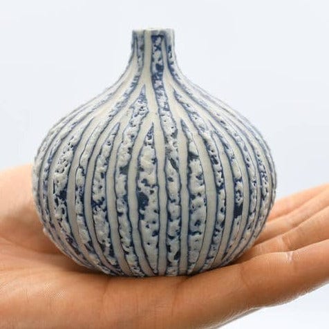 GIFT Tiny Congo Porcelain Bud Vase - Blue Crackle