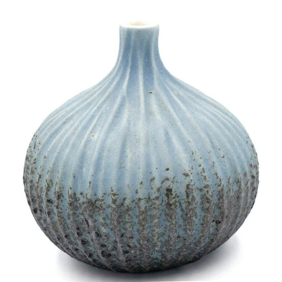 GIFT Tiny Congo Porcelain Bud Vase - Dusty Blue and Grey
