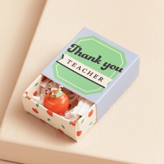 GIFT Tiny Matchbox Ceramic Token Apple