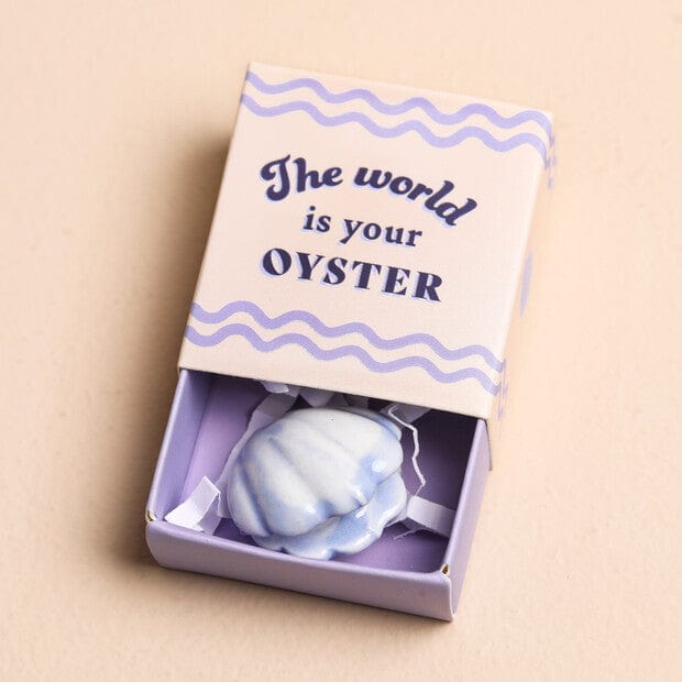 GIFT Tiny Matchbox Ceramic Token Oyster