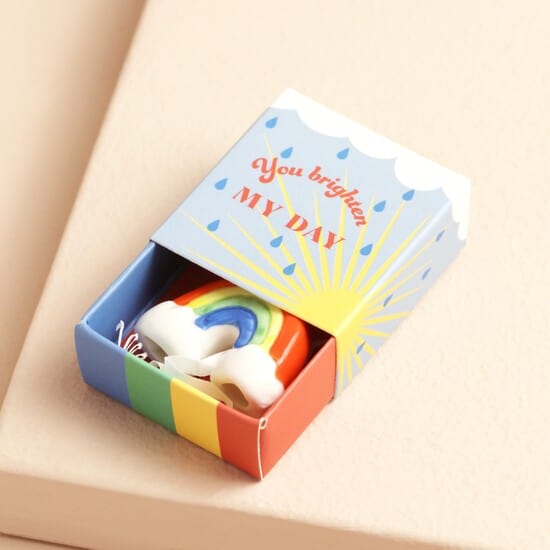 GIFT Tiny Matchbox Ceramic Token Rainbow