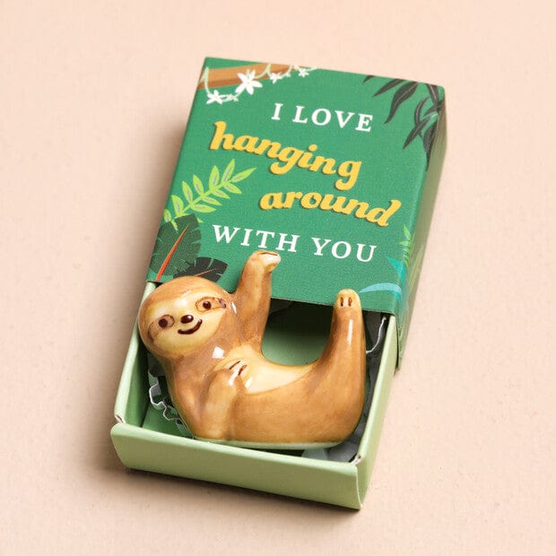 GIFT Tiny Matchbox Ceramic Token Sloth