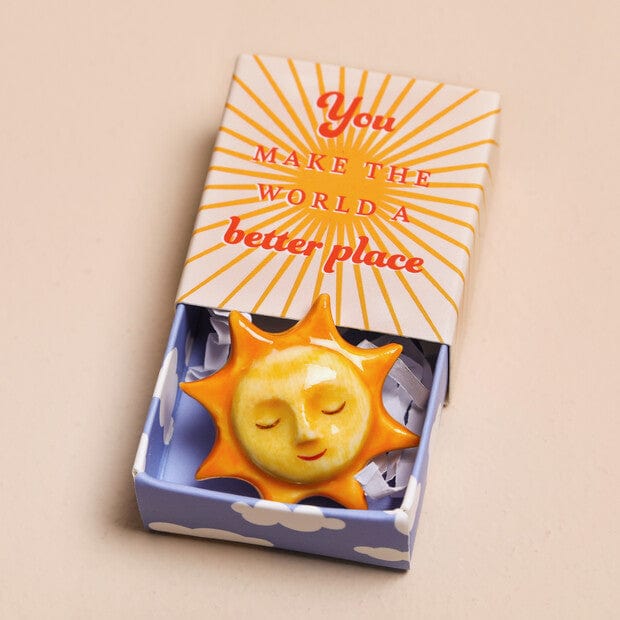 GIFT Tiny Matchbox Ceramic Token Sunshine