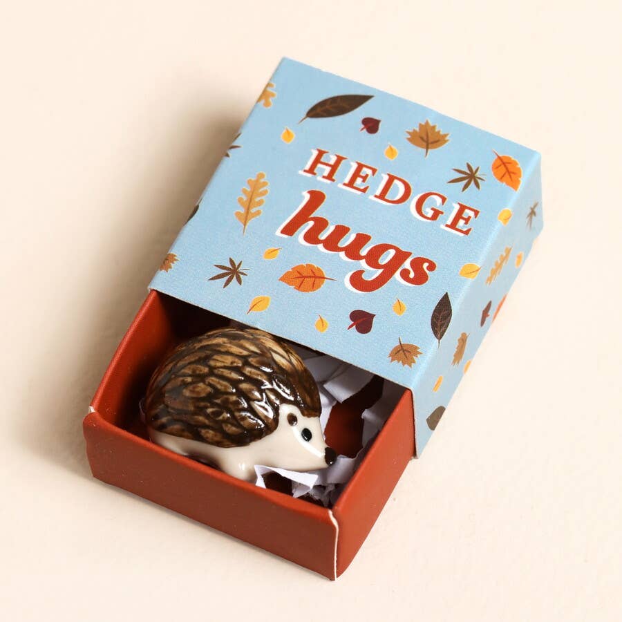 GIFT Tiny Matchbox Hedgehog Ceramic Token