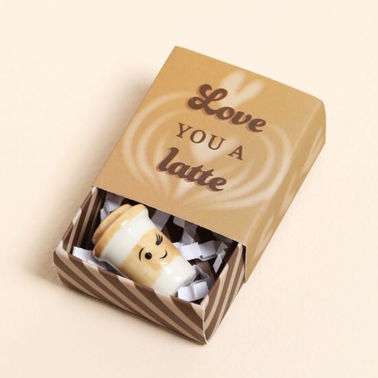 GIFT Tiny Matchbox Latte Ceramic Token