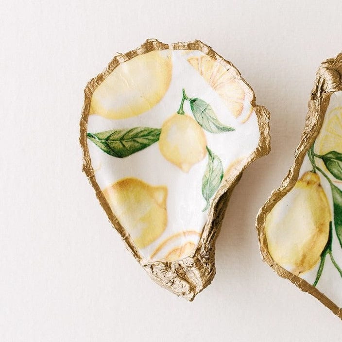 G45 GIFT Tropical Decoupage Oyster Dish - Lemonade