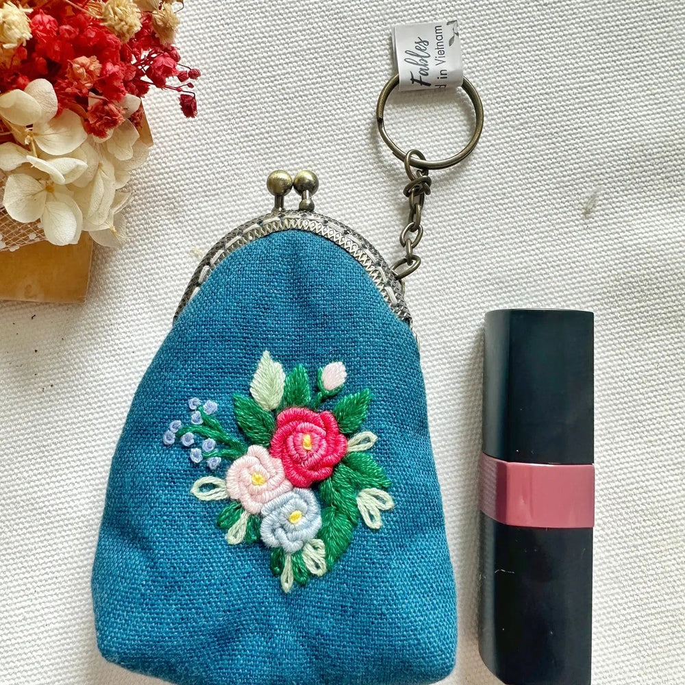 
                      
                        GIFT Turquoise Embroidered Keychain Pouch - Flower Bouquet
                      
                    