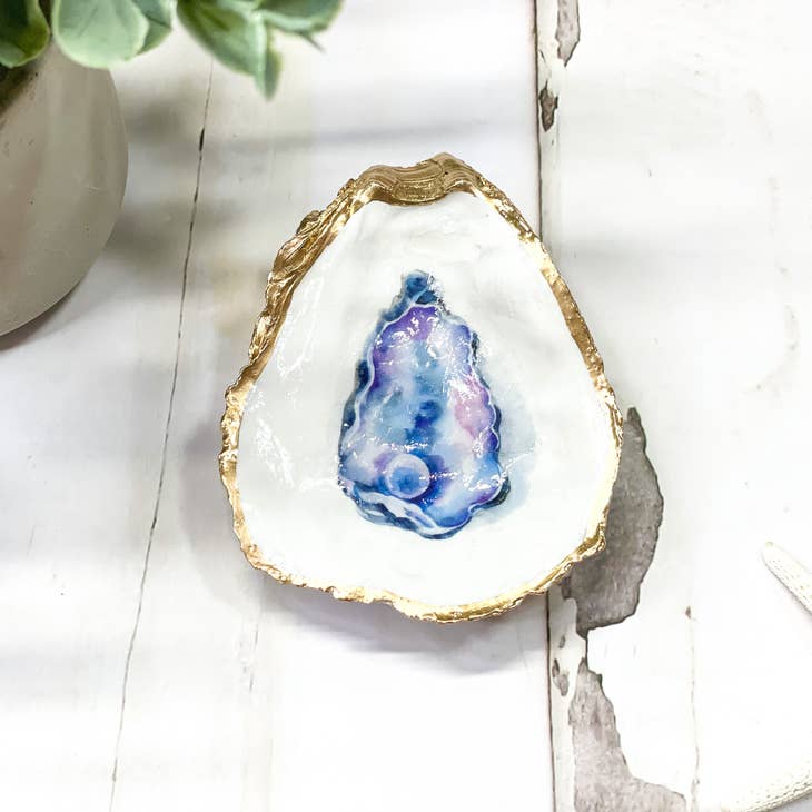 GIFT Watercolor Shell  Oyster Trinket Dish