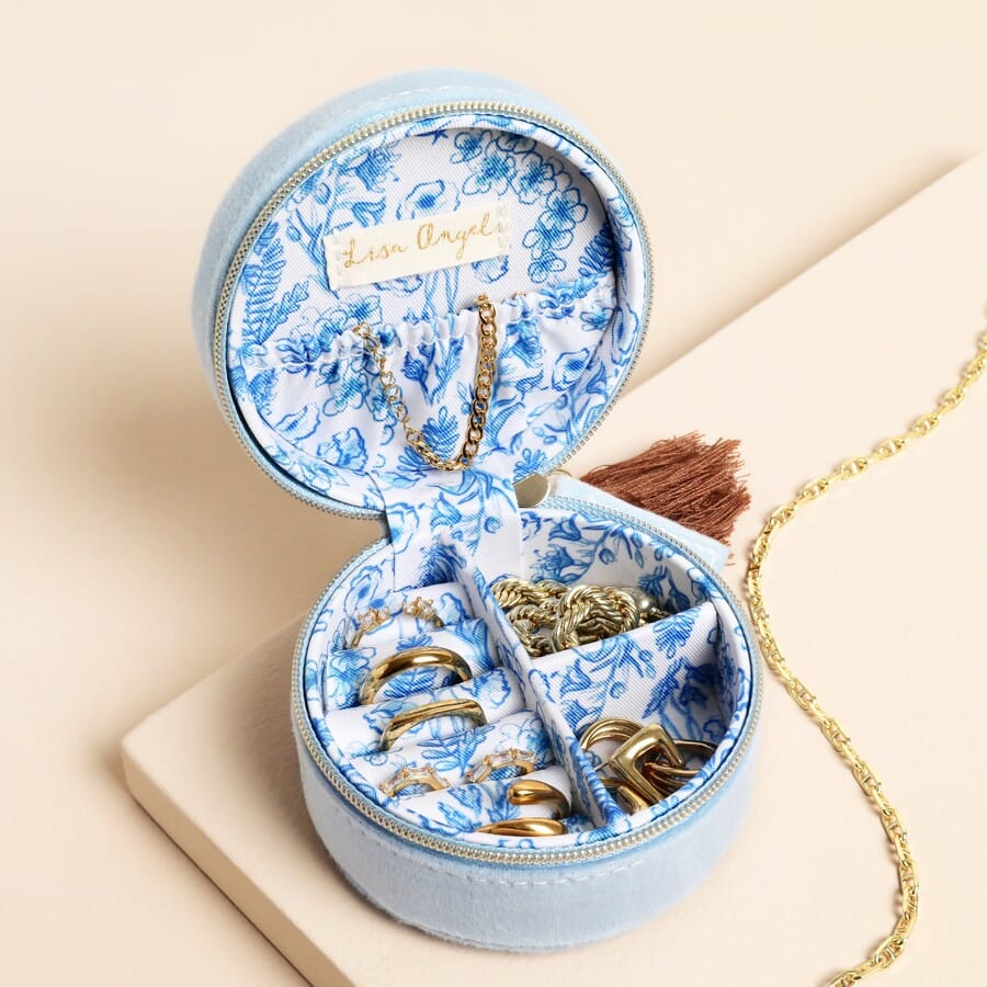 GIFT Willow Print Velvet Travel Jewelry Case