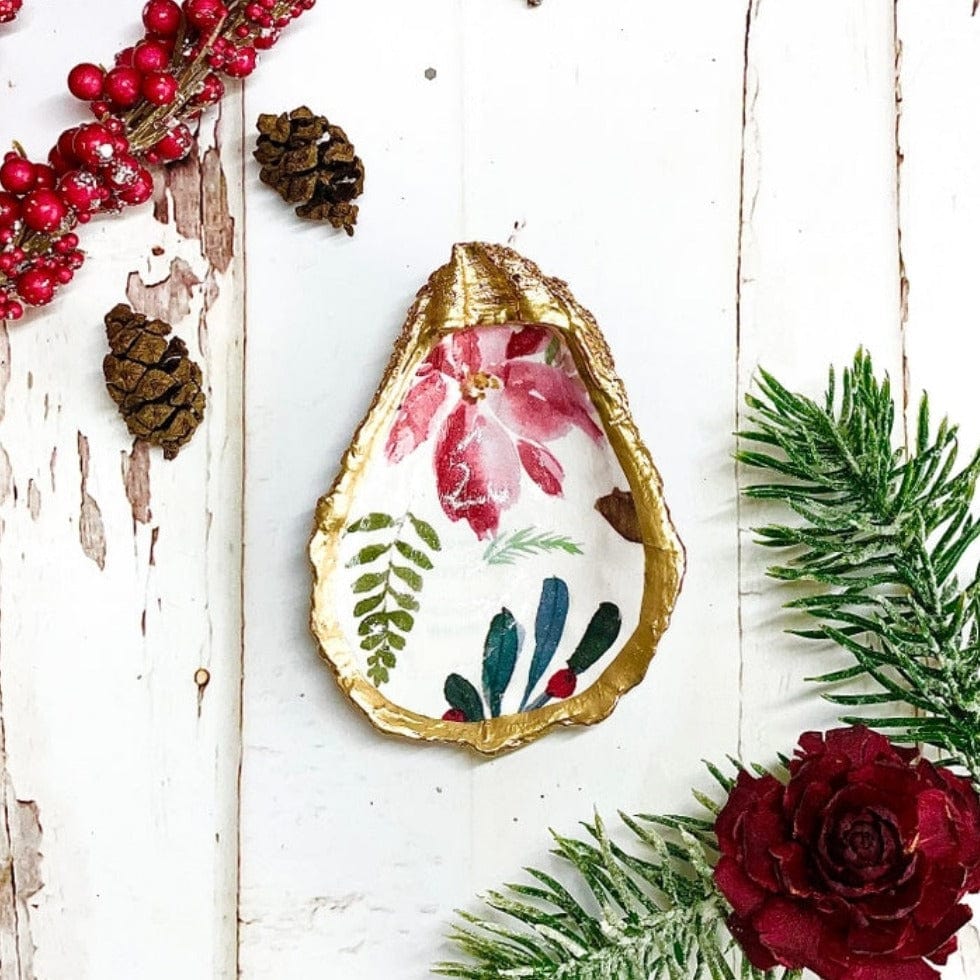 GIFT Winter Blooms Oyster Trinket Dish