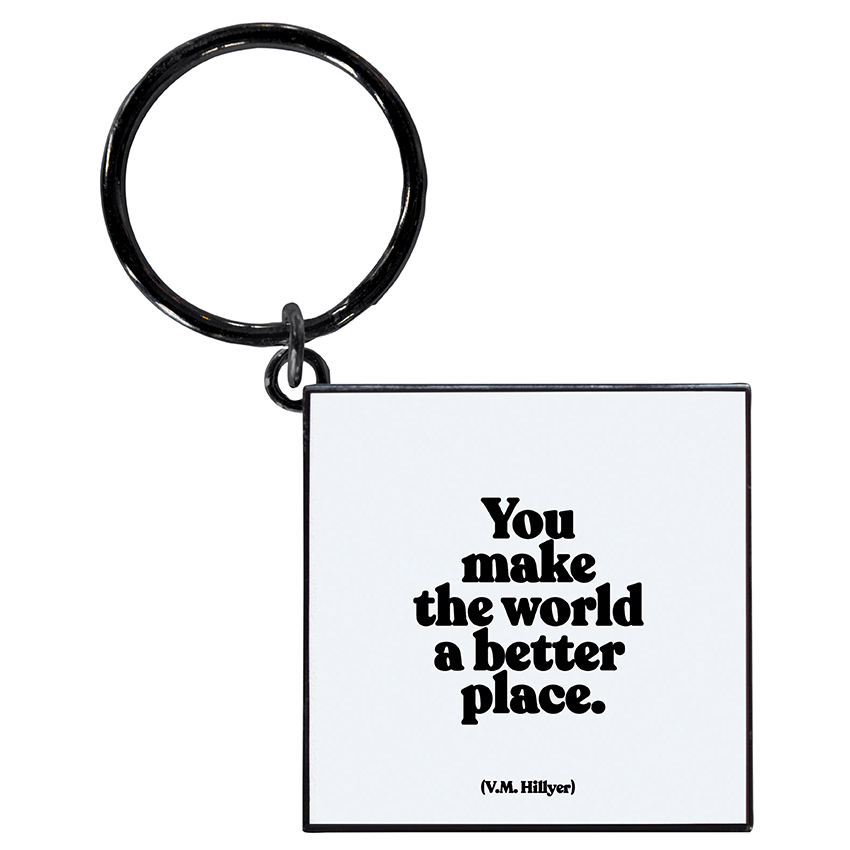 Load image into Gallery viewer, GIFT &amp;quot;you make the world&amp;quot; keychain
