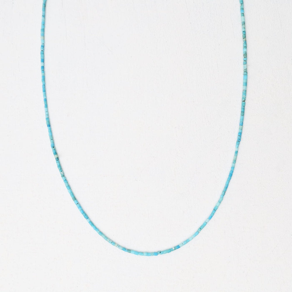 NKL 1.5mm Simple Stone Necklace 16.5 -17.5" - Turquoui