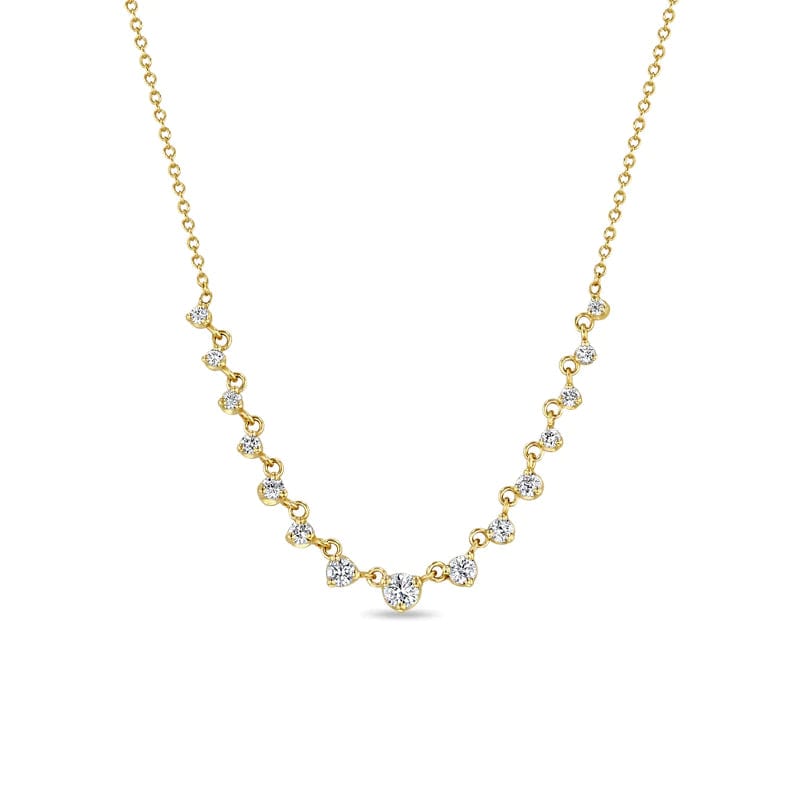 Load image into Gallery viewer, NKL-14K 14k 15 Linked Graduated Prong Diamond Necklace
