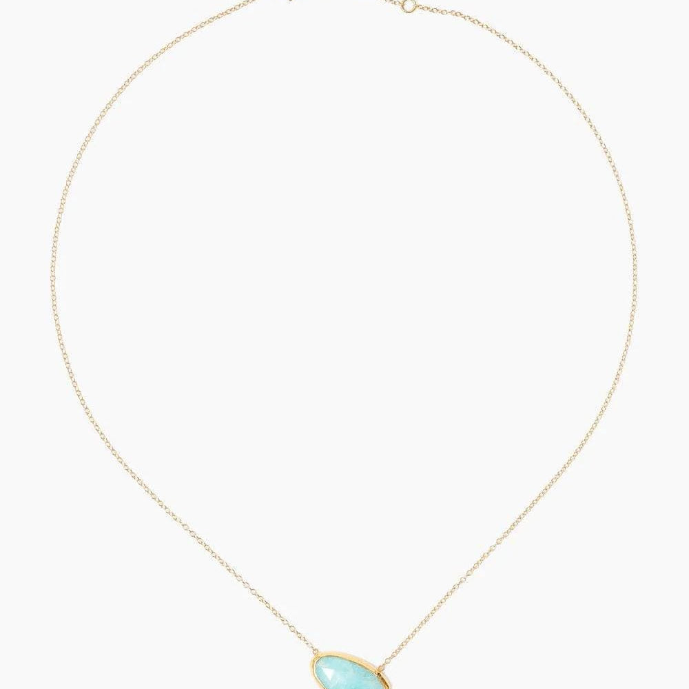 
                      
                        NKL-14K 14K Amazonite Diamond Drop Gold Cliff Necklace
                      
                    