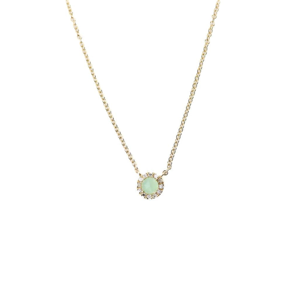 
                      
                        NKL-14K 14k Chrysophase Diamond Halo Necklace
                      
                    