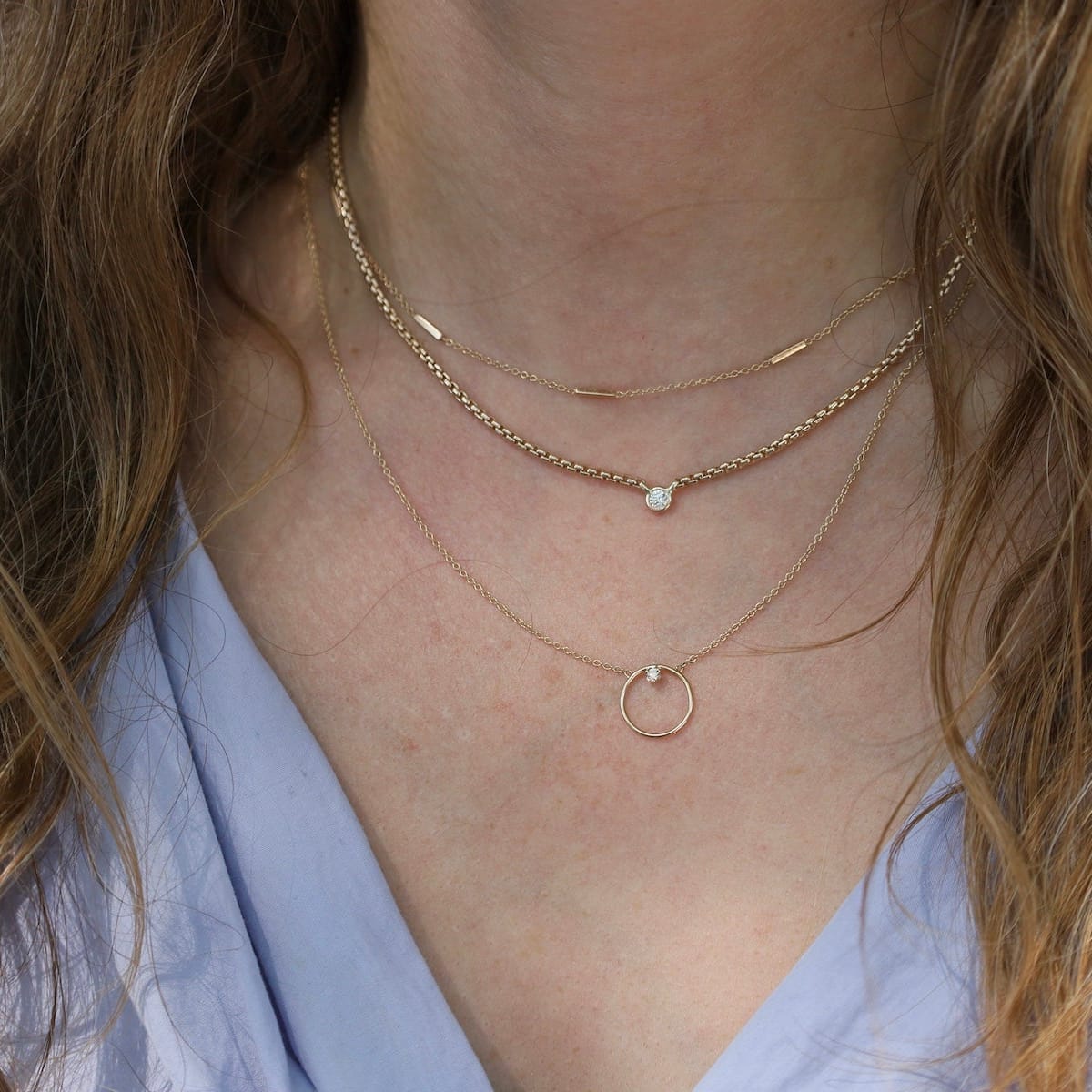 NKL-14K 14k Circle Prong Diamond Necklace