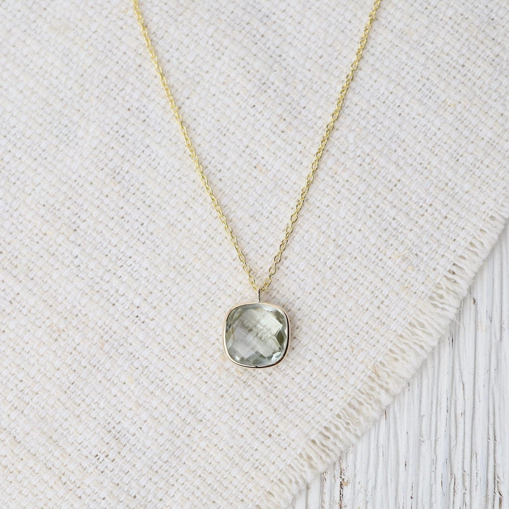 
                      
                        NKL-14K 14k Cushion Green Amethyst Necklace
                      
                    