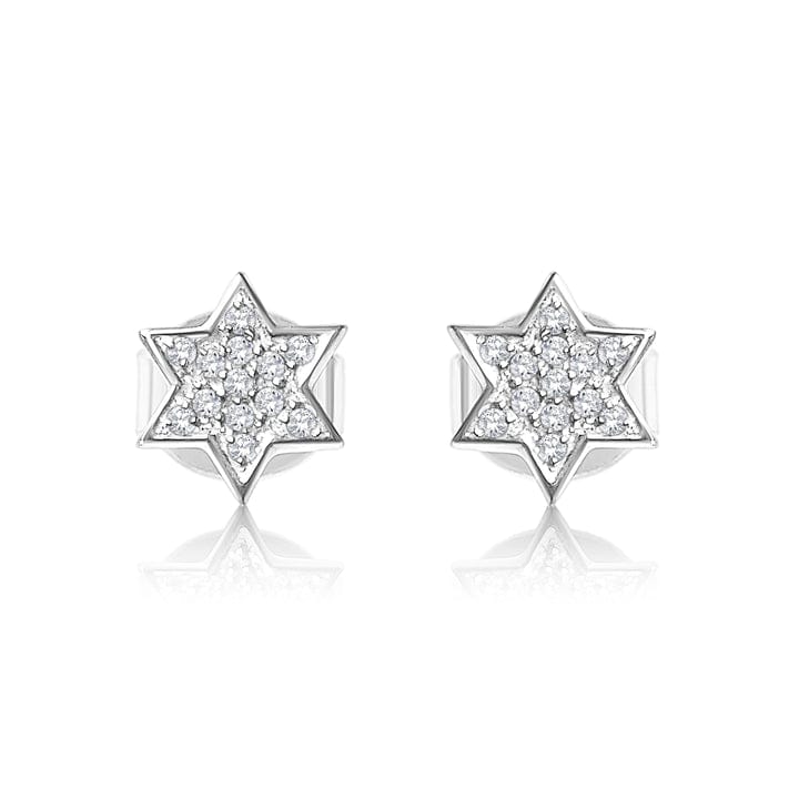 NKL-14K 14K Diamond Star of David Earrings