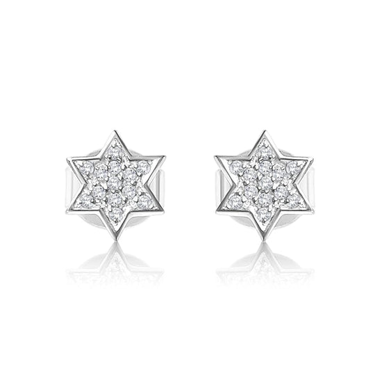 NKL-14K 14K Diamond Star of David Earrings