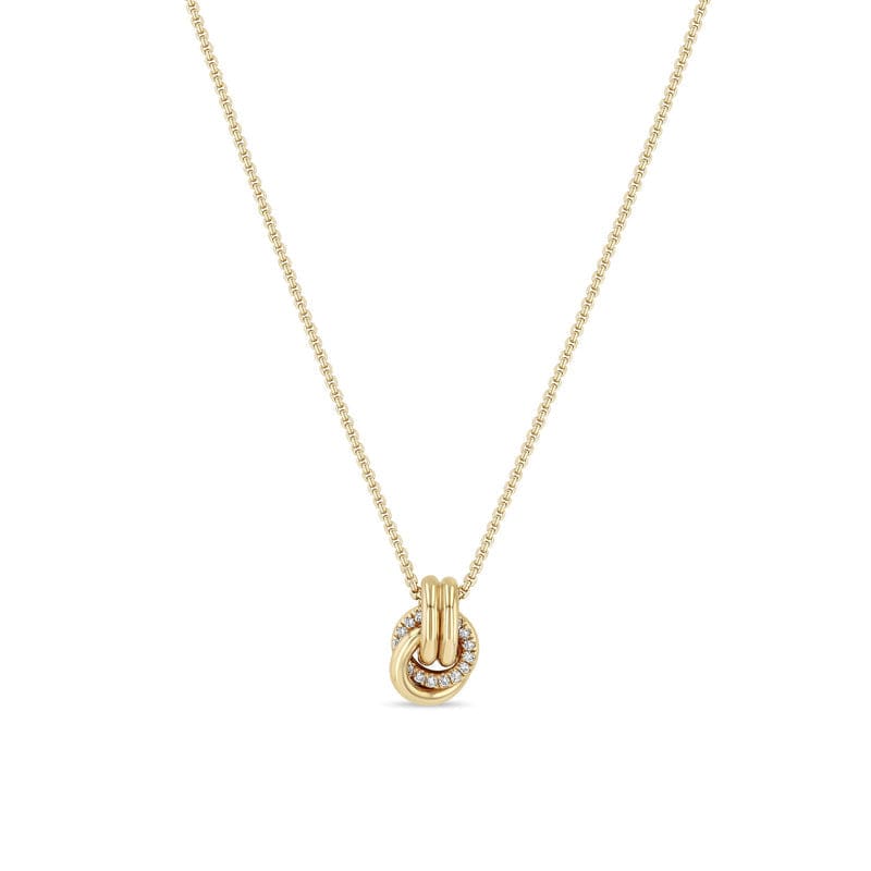 
                  
                    NKL-14K 14k Double Linked Pavé Diamond Knot Necklace
                  
                