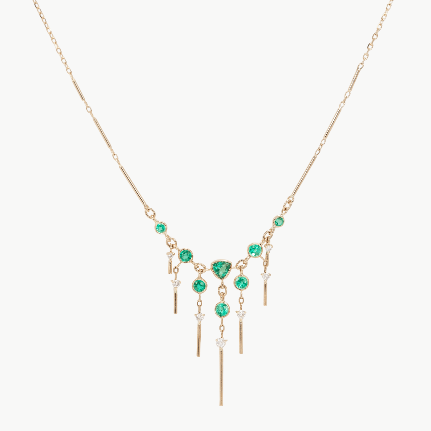 NKL-14K 14k Emerald Drape Necklace