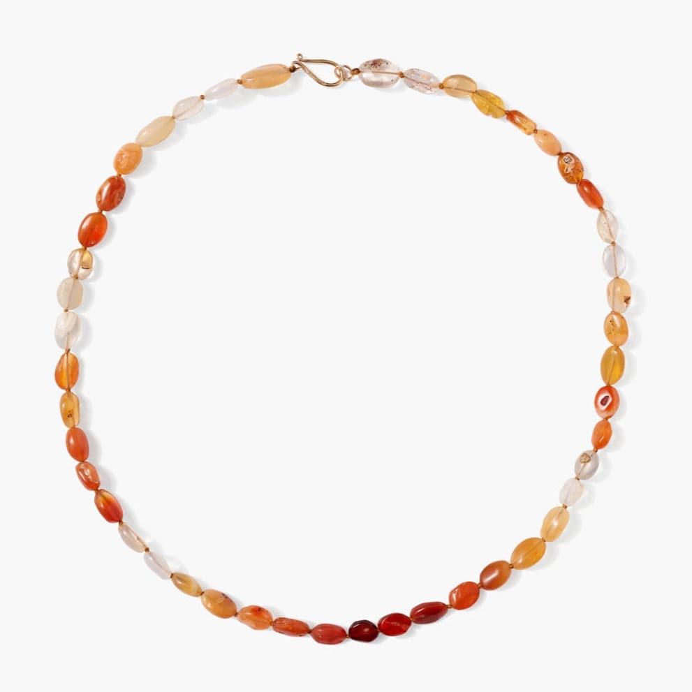 NKL-14K 14k Fire Opal Bead Necklace