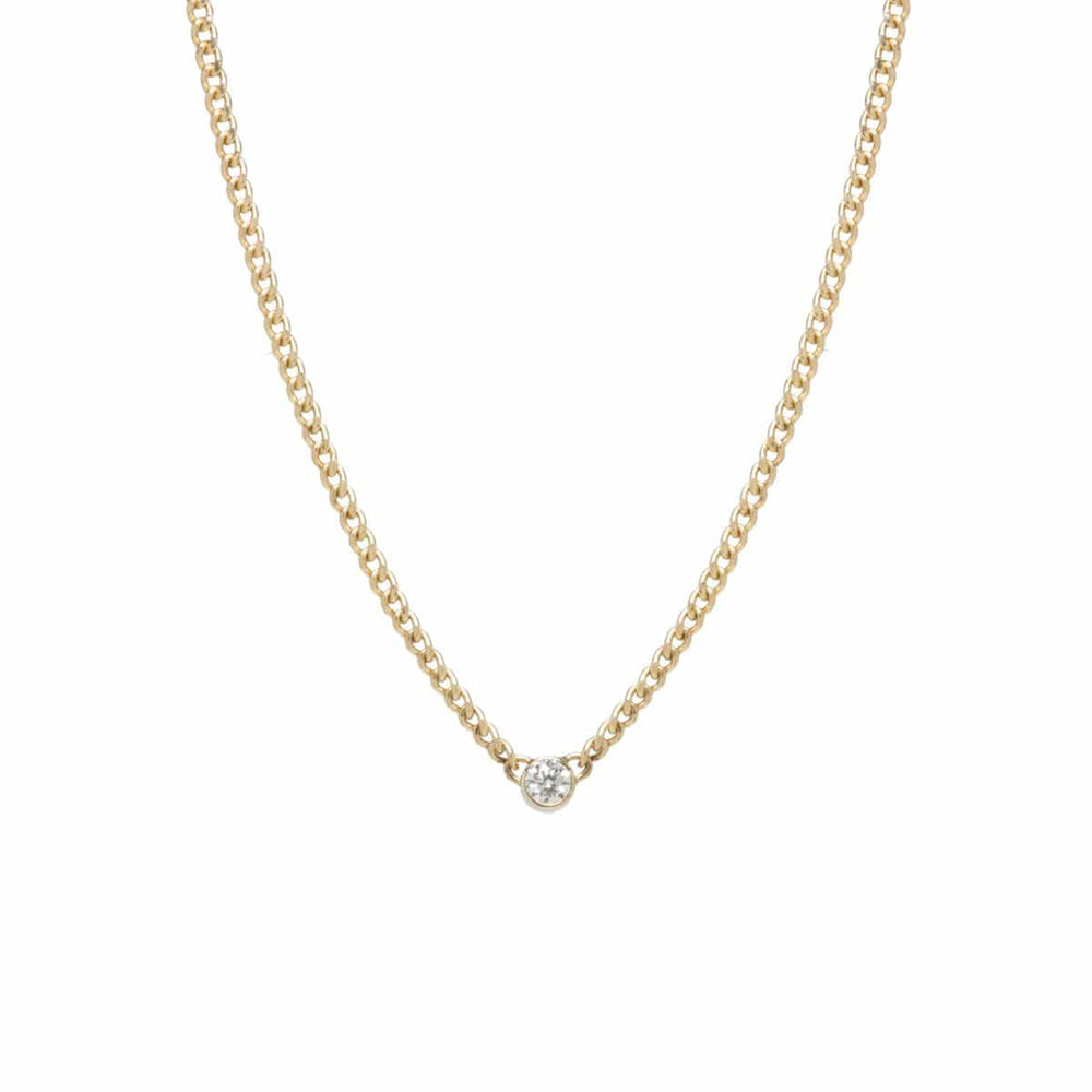 
                      
                        NKL-14K 14k Gold 3mm Bezel set Diamond Necklace
                      
                    