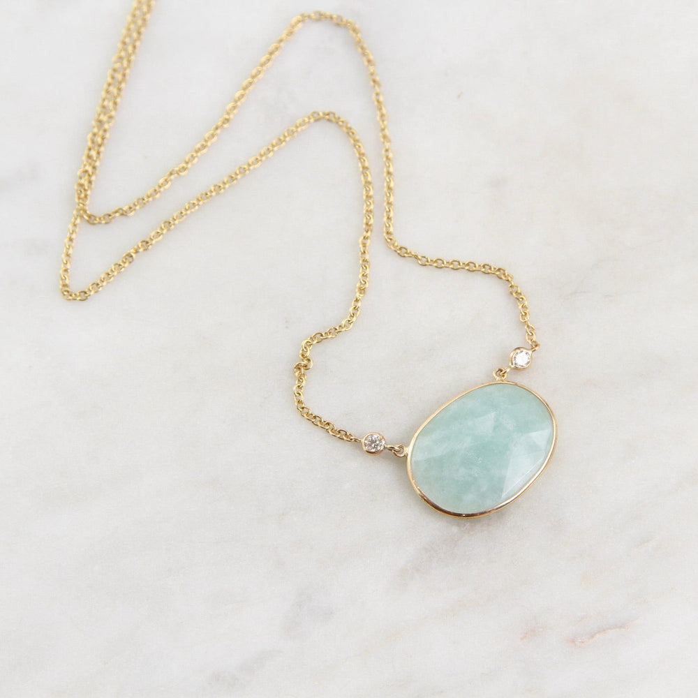 
                  
                    NKL-14K 14k Gold Amazonite Slice & Diamond Necklace
                  
                