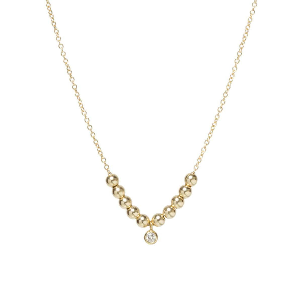 
                      
                        NKL-14K 14k Gold Bead Necklace With Diamond Center
                      
                    