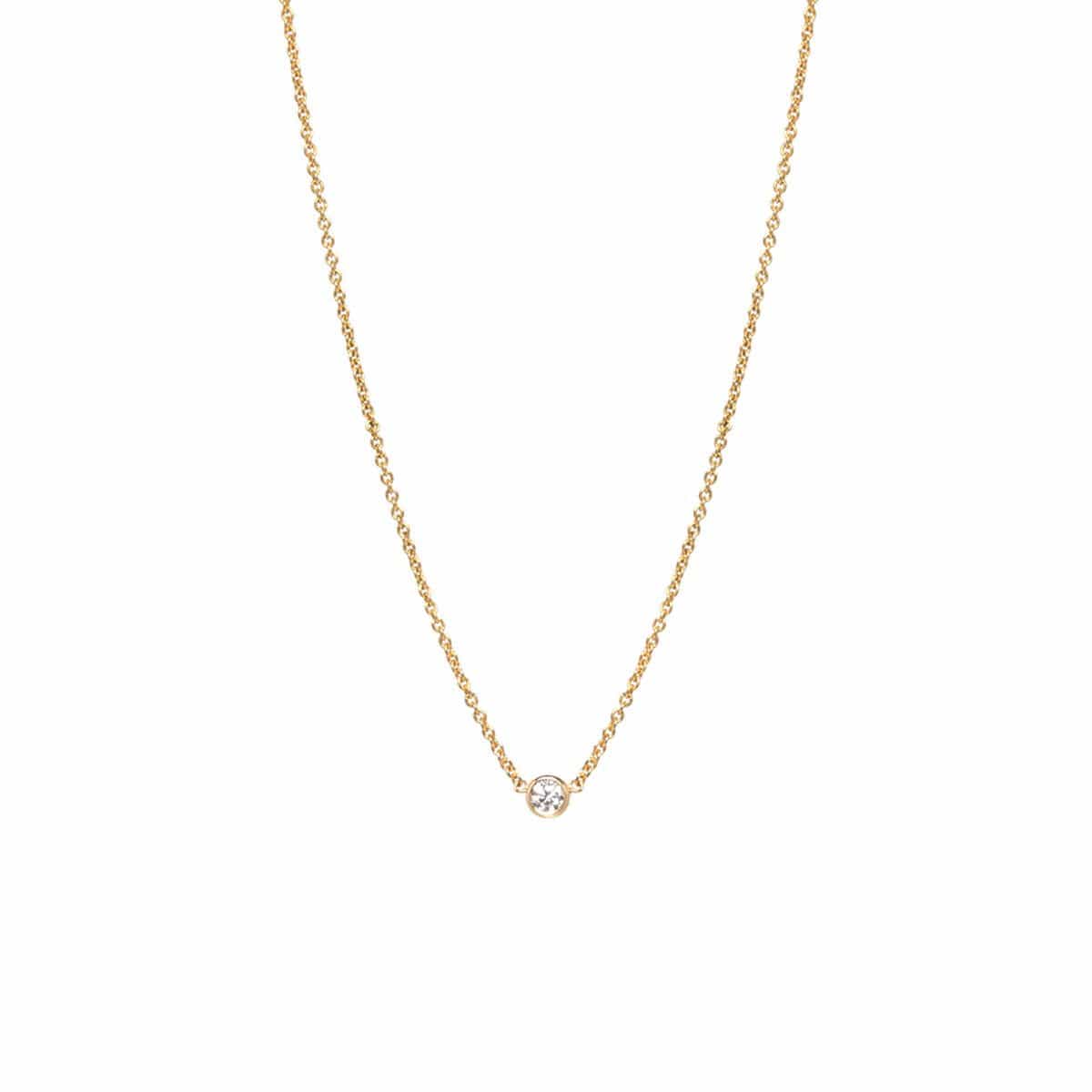 NKL-14K 14K Gold Diamond Bezel Necklace