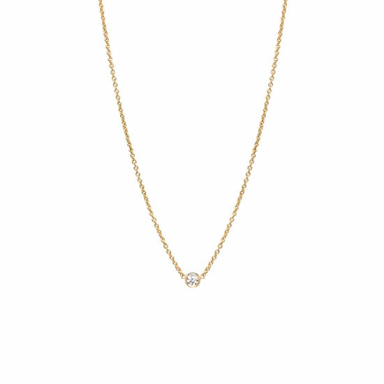 NKL-14K 14K Gold Diamond Bezel Necklace
