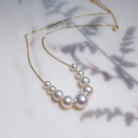 Load image into Gallery viewer, NKL-14K 14K Gold Graduated Pearl Necklace
