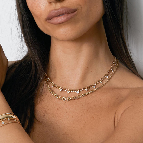 NKL-14K 14k Gold Graduated Rope Chain Necklace