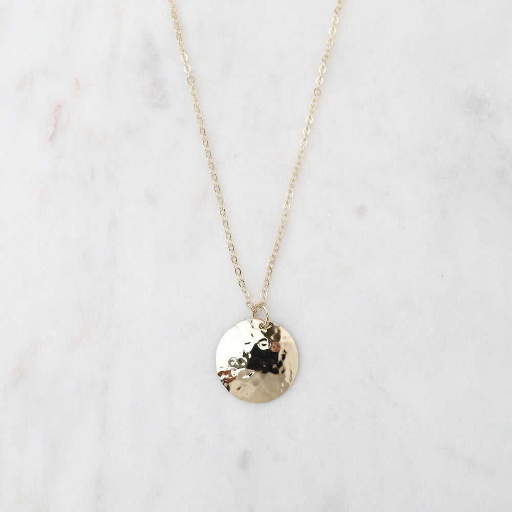 
                      
                        NKL-14K 14K Gold Hammered Pendant Necklace
                      
                    