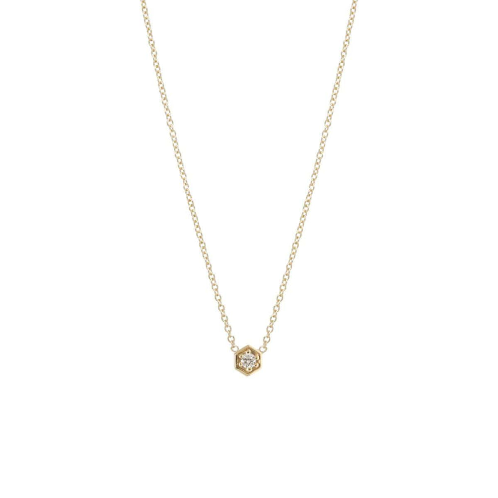 NKL-14K 14k Gold Hexagon Diamond Necklace