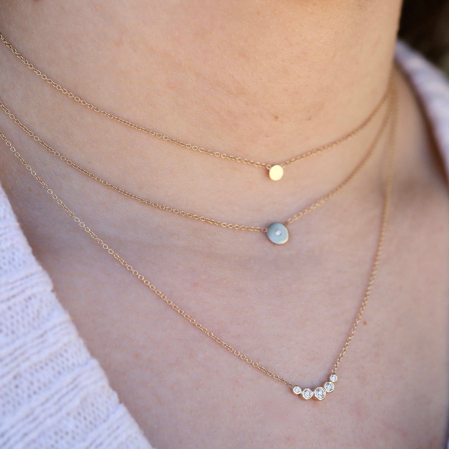 NKL-14K 14K Gold Itty Bitty Disc Necklace