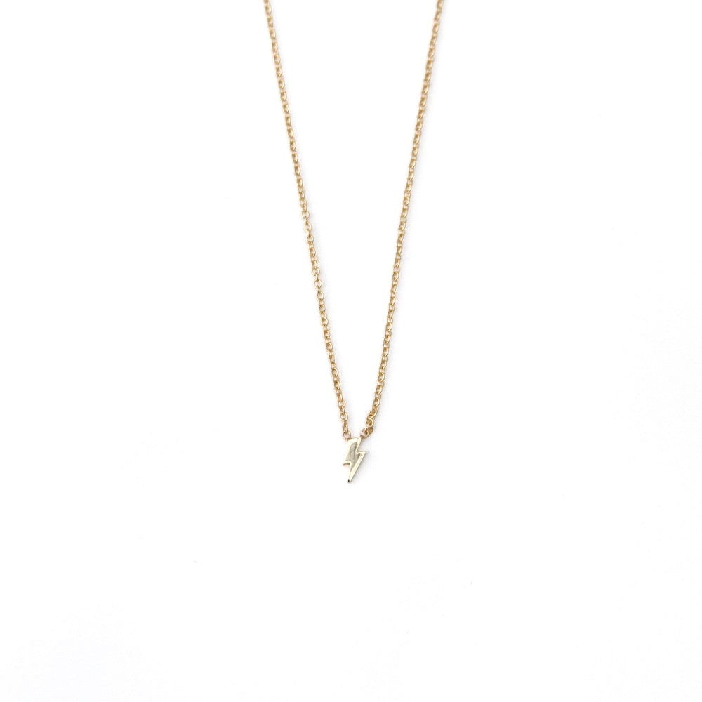 NKL-14K 14k Gold Itty Bitty Lightning Bolt Necklace