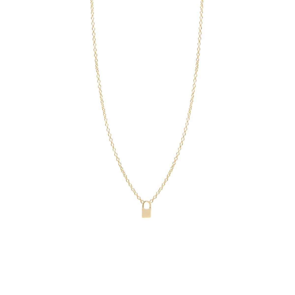 14K Padlock Necklace with Pendant