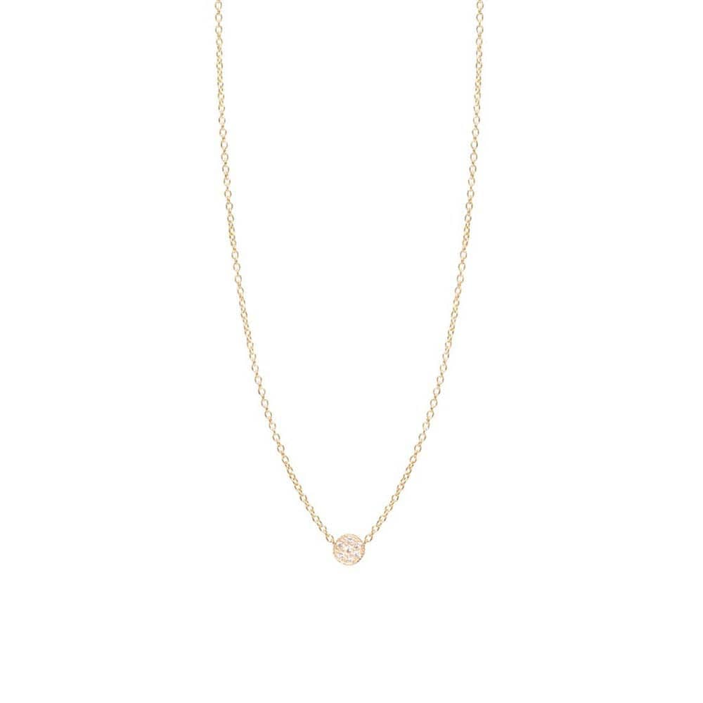 NKL-14K 14K GOLD ITTY BITTY PAVE CIRCLE NECKLACE